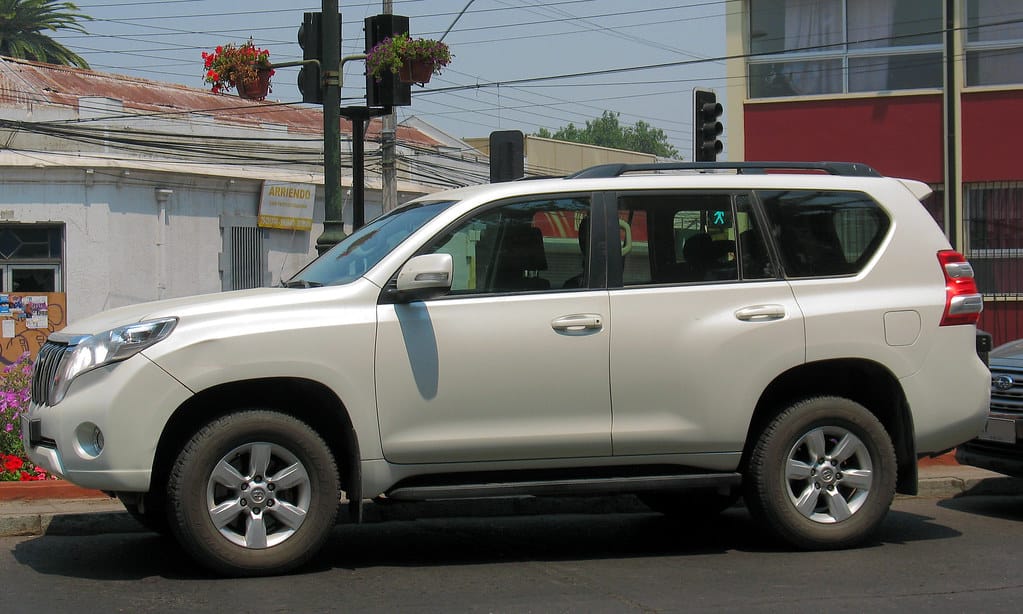 2016 Toyota Land Cruiser Prado TXL, pearl white, front three-quarter view